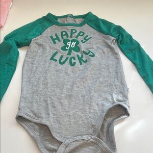Little Sleepies Green and Gray Onesie